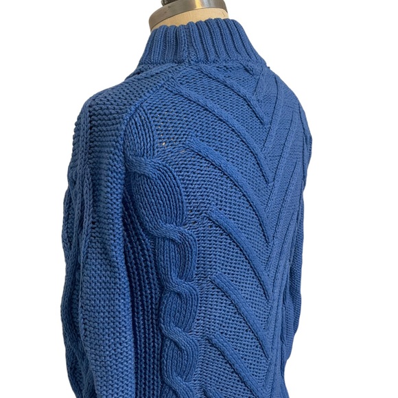 LOFT Mock Neck Blue Bobble Stitch Sweater Size XXS - Picture 5 of 7